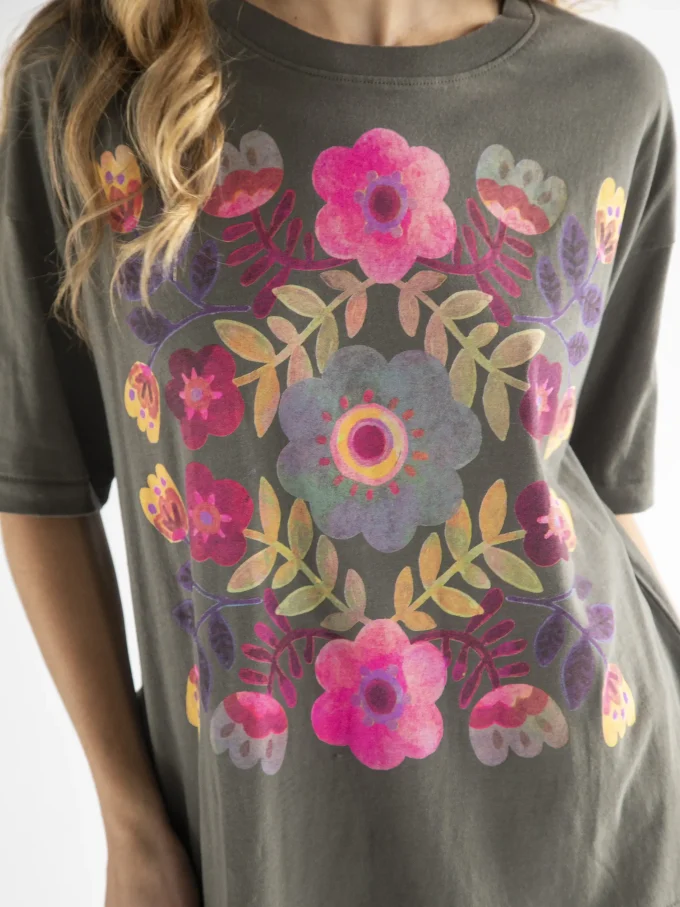 Tricou de bumbac - Floare folclorică